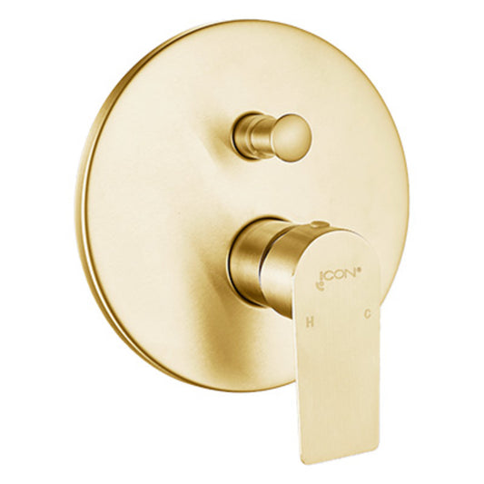 Shower/Bath Mixer/Concealed Divertor Mixer – Sagittarius Icon Range, Brushed Gold Finish