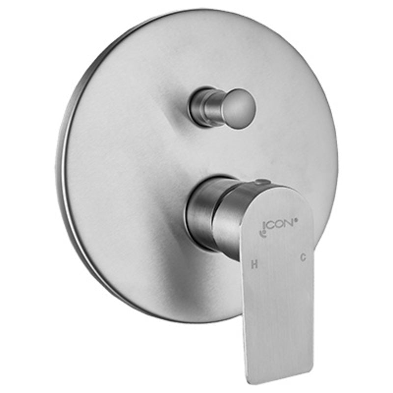 Shower/Bath Mixer/Concealed Divertor Mixer – Sagitarrius Icon Range, Brushed Stainless Steel Finish
