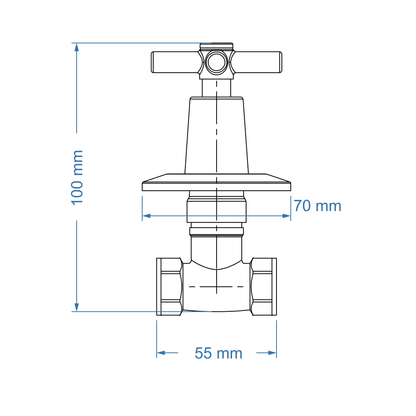 Undertile Stoptap 1/2" FxF – Scorpio Icon Range, Conventional Bathroom Tap