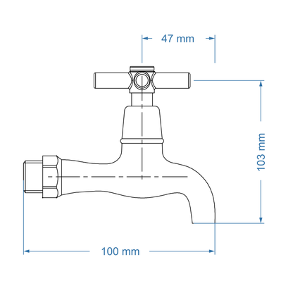 Bibtap tap 1/2" Short Body – Scorpio Icon Range, Conventional Bathroom Tap
