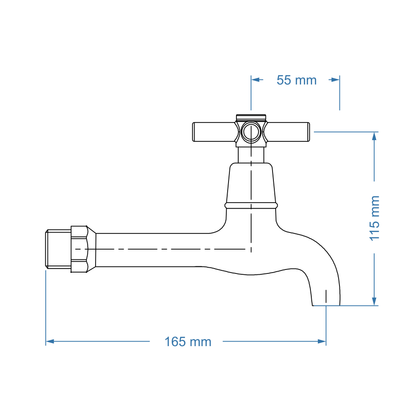 Bibtap tap 1/2"mm Extended Body – Scorpio Icon Range, Conventional Bathroom Tap