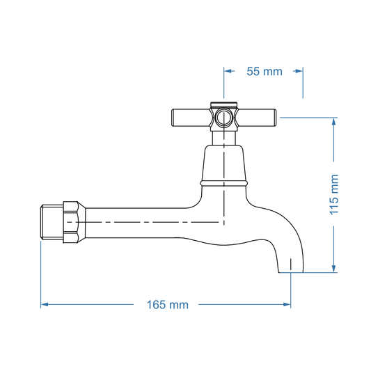 Bibtap tap 1/2"mm Extended Body – Scorpio Icon Range, Conventional Bathroom Tap