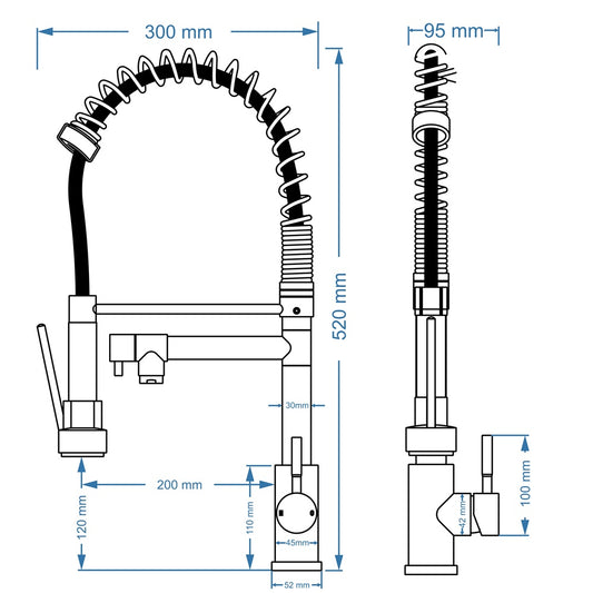 Sink Mixer Deck Type Dual Arm – Icon Range, , Matt Black Finish
