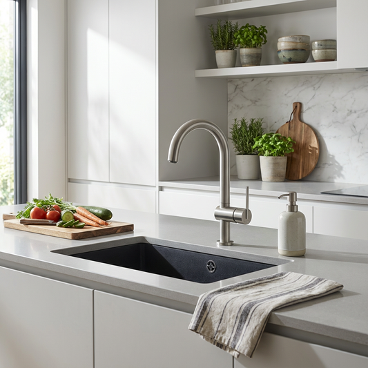 Sink Mixer Deck Type – Icon Range, Brushed Stainless Steel Finish