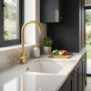 Sink Mixer Deck Type with Purifier Tap – Icon Range, Brushed Gold Finish