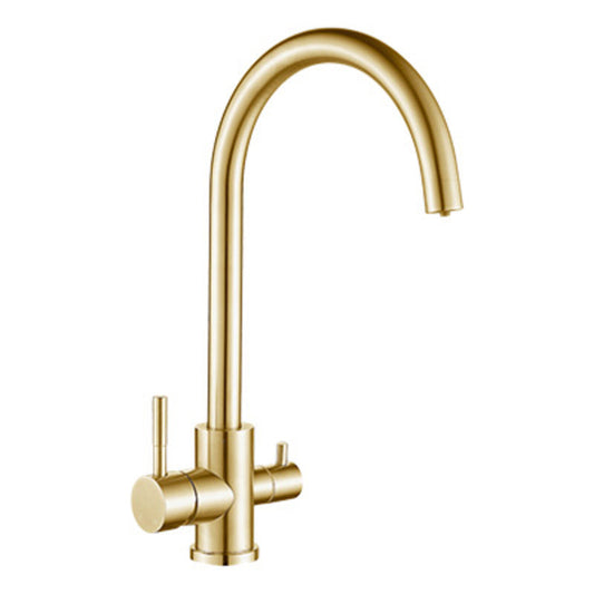 Sink Mixer Deck Type with Purifier Tap – Icon Range, Brushed Gold Finish