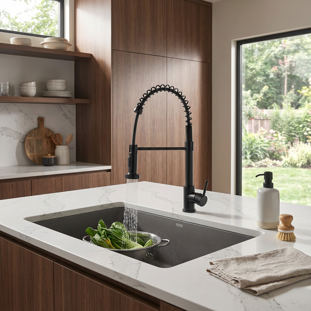 Sink Mixer Deck Type – Icon Range, Premium, Modern, 2 setting, Matt Black Finish