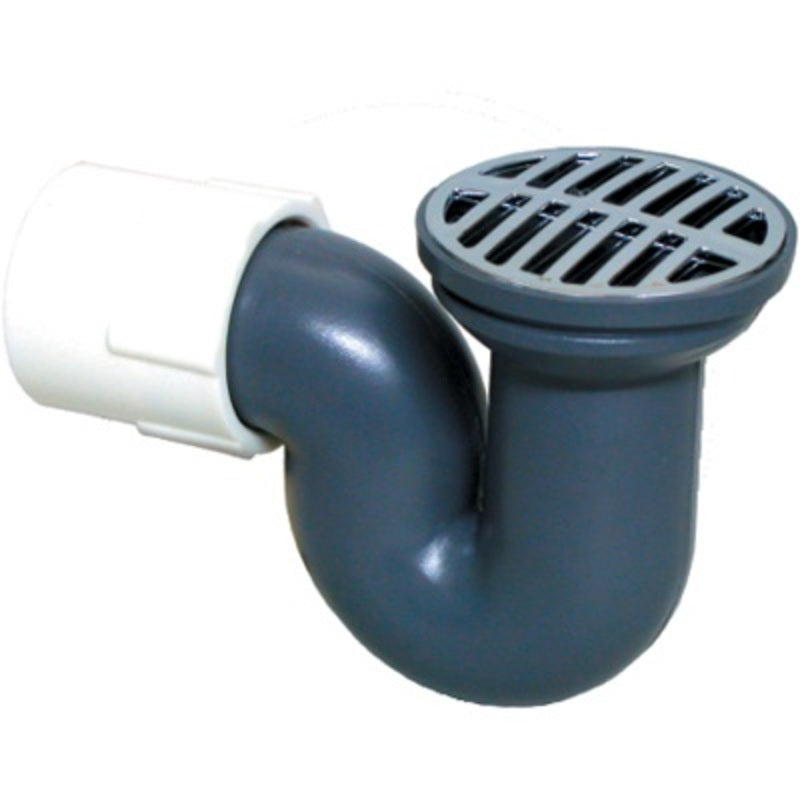 Trap - Shower Trap, 50mm, Grey with Chrome Plated Grid, Medium Seal