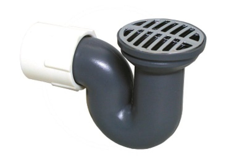 Trap - Shower Trap, 50mm, Grey with Chrome Plated Grid, Shallow Seal