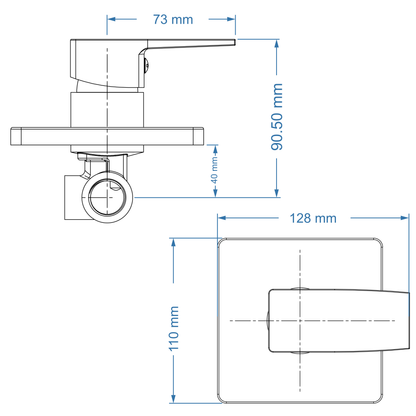 Shower/Bath Mixer/Concealed Mixer – Studio Icon Range, Modern Bathroom Tap