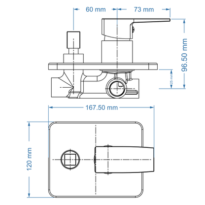Shower/Bath Mixer/Concealed Divertor Mixer – Studio Icon Range, Modern Bathroom Tap