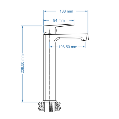 Basin Mixer Raised – Studio Icon Range, Modern Bathroom Tap, Matt Black Finish