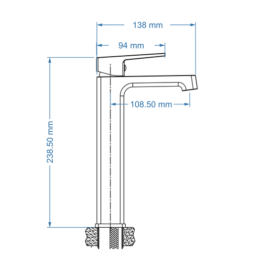 Basin Mixer Raised – Studio Icon Range, Modern Bathroom Tap