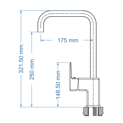 Sink Mixer Deck Type – Studio Icon Range, Modern Kitchen Tap, Matt Black Finish