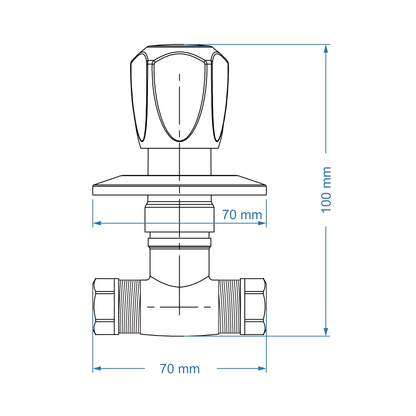 Undertile Stoptap 1/2" FxF – Taurus Icon Range, Conventional Bathroom Tap