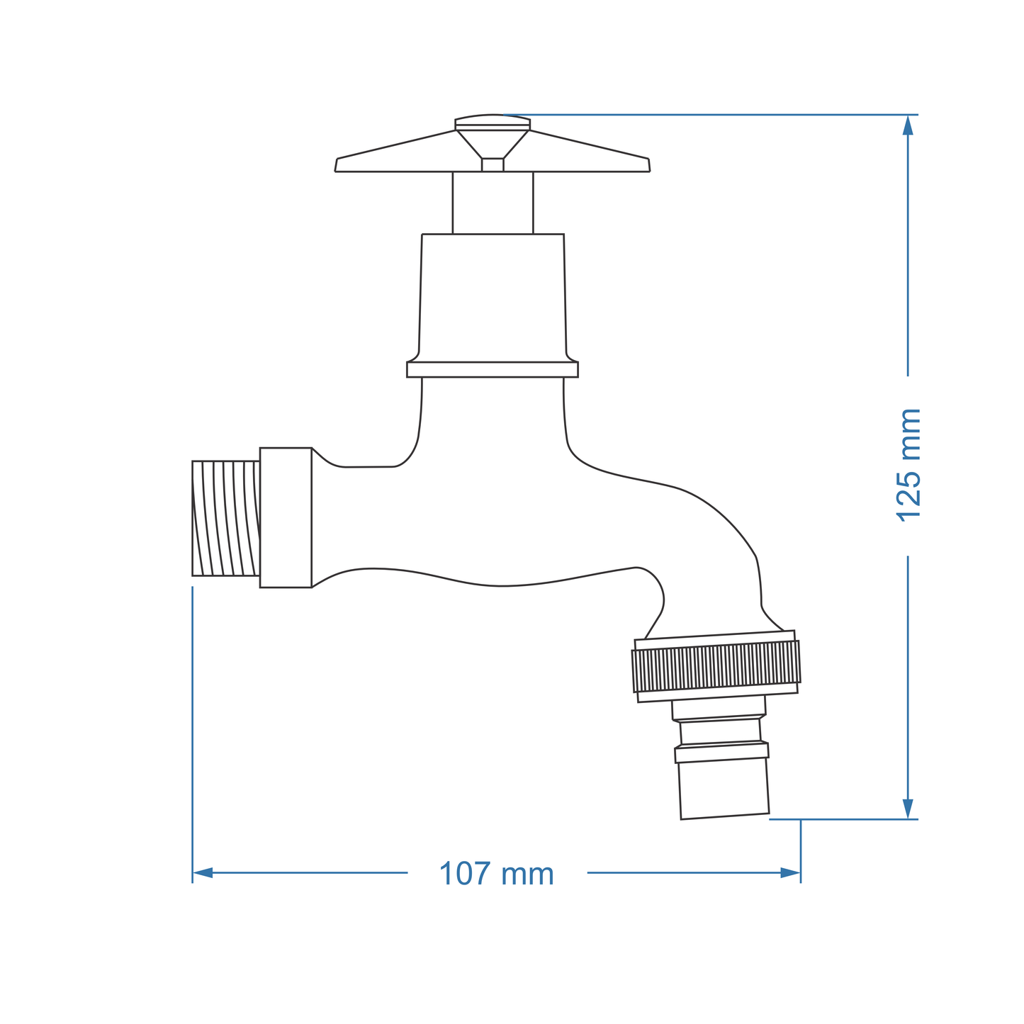 Hosebib tap 1/2"x3/4" – Gemini Icon Range, Conventional Bathroom Tap