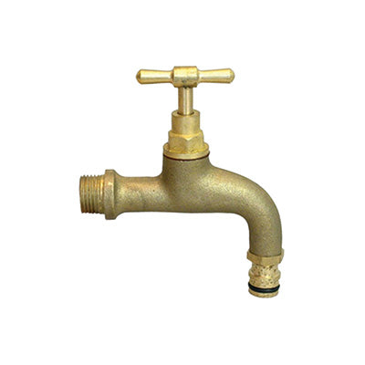 Tap Hosebib - Brass, Heavy Pattern, with Gardena Fitting Attachement, 1/2"