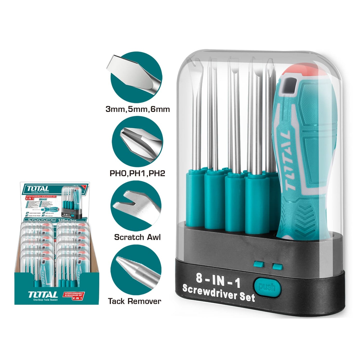 6-Piece Interchangeable Screwdriver Set – Slotted & Phillips