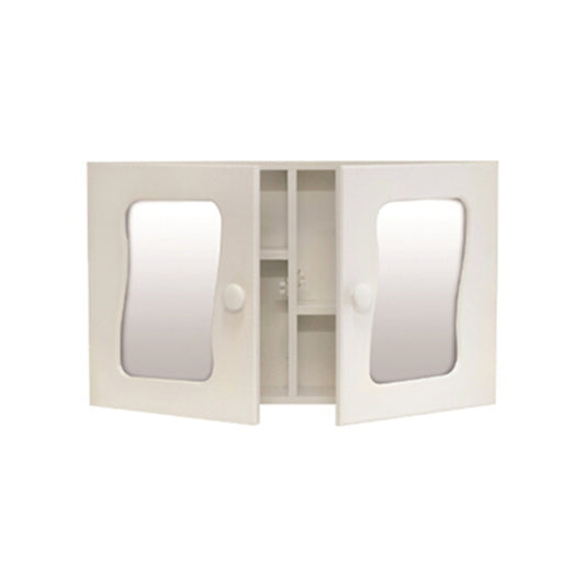 Mirror Cabinet - Double Door, Wood, White, 570x350x95mm
