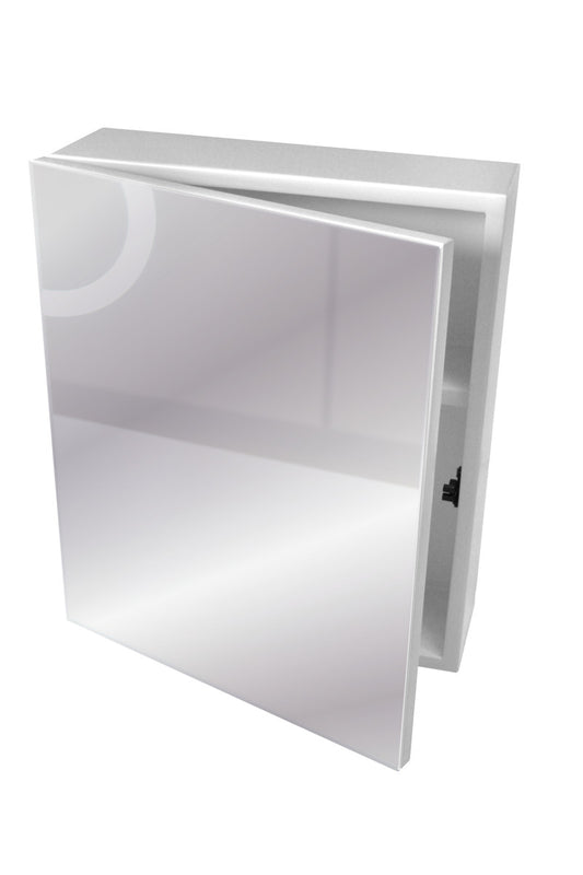 Mirror Cabinet - Single Door, Wood, White, 285x350x100mm