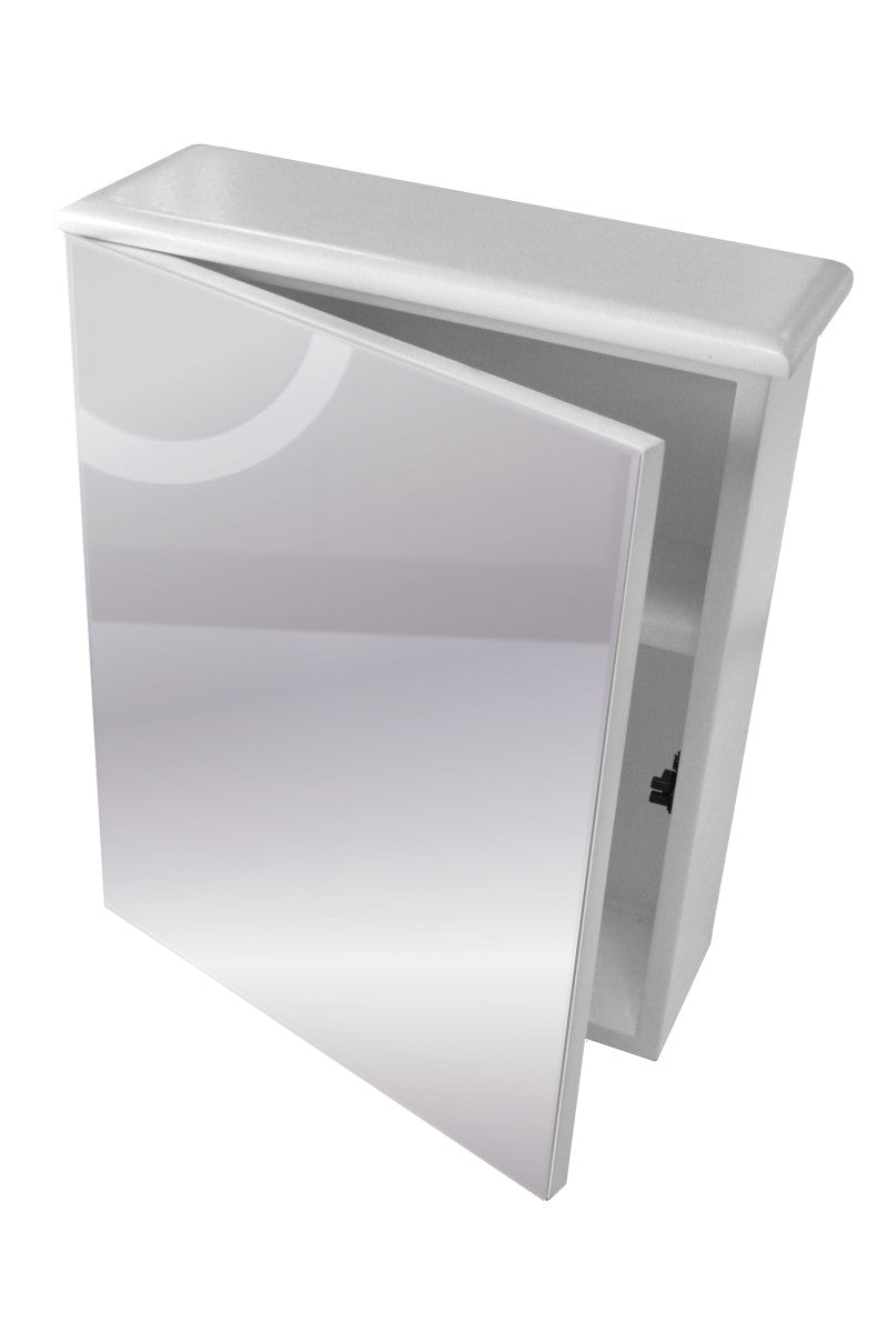 White Wooden Mirror Cabinet – Single Door, 300 x 360 x 95mm