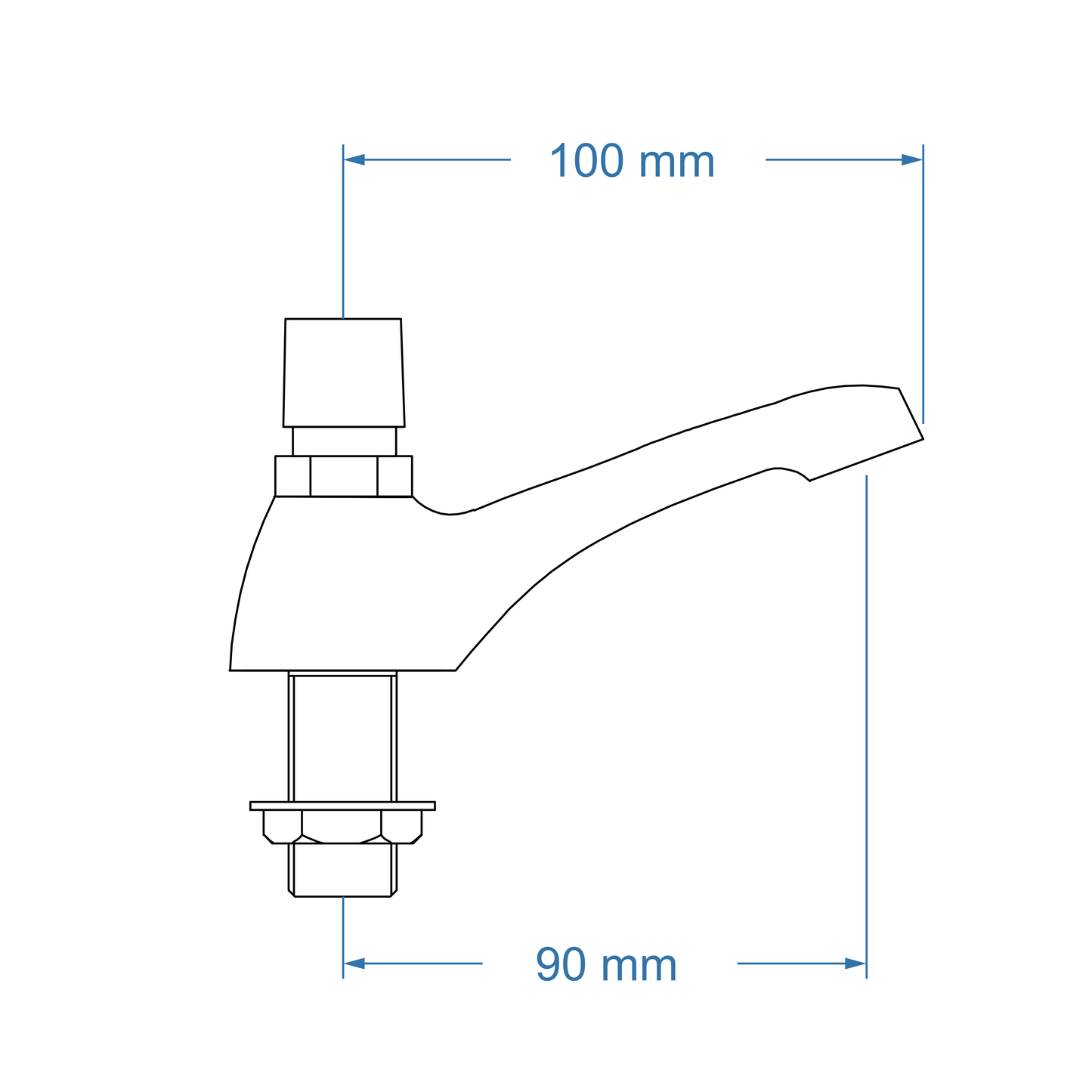 Demand Tap - Pillar Tap, Chrome Finish, 1/2"