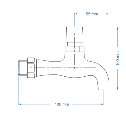 Demand Tap - Bibtap, Chrome Finish, 1/2"