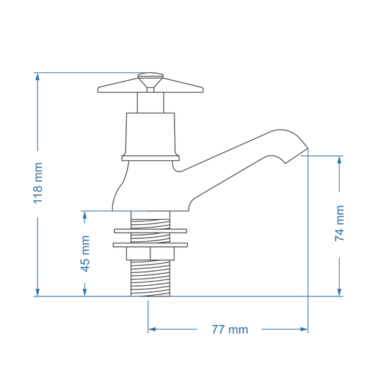 Pillar Tap 22mm – Gemini Icon Range, Conventional Bathroom Tap