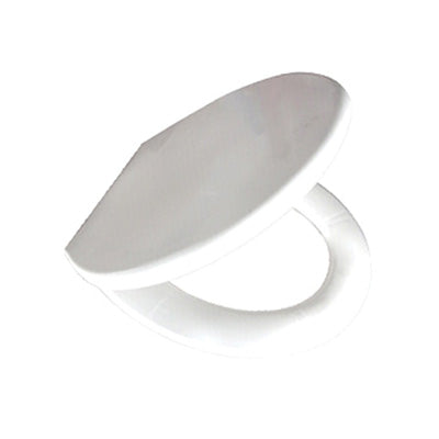 Toilet Seat - White Wooden with Stainless Steel Hinges, Premium Icon Range