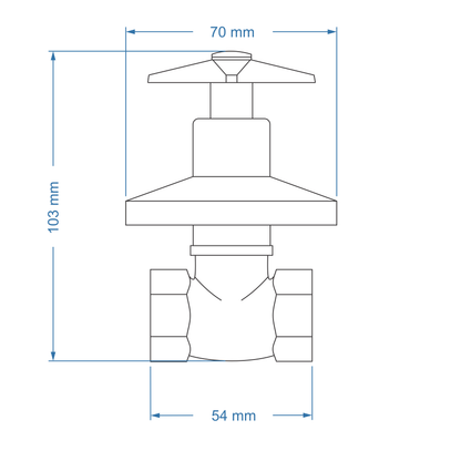 Undertile Stoptap 1/2" FxF – Gemini Icon Range, Conventional Bathroom Tap