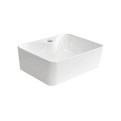 Basin Free Standing Layla – Ceramic, 1 Tap Hole, Icon Premium Range, White, (L) 40cm | (W) 30cm | (H) 13cm