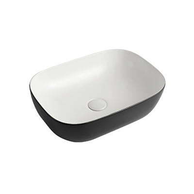 Basin Free Standing Lark– Ceramic, Icon Premium Range, White and Black 2 tone design, (L) 45.5cm | (W) 32cm | (H) 13.5cm