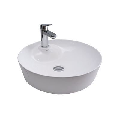 Basin Free Standing Katie – Ceramic, 1 Tap Hole, Icon Premium Range, White, (L) 43cm | (W) 43cm | (H) 13cm