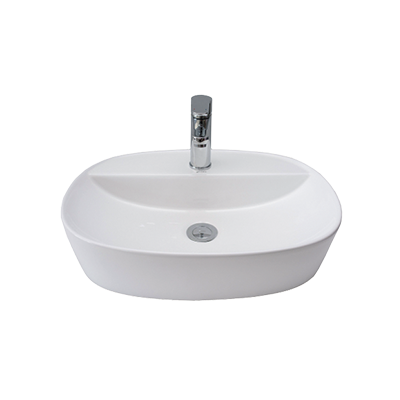 Basin Free Standing Kelly – Ceramic, 1 Tap Hole, Icon Premium Range, White, (L) 50cm | (W) 42cm | (H) 15.5cm