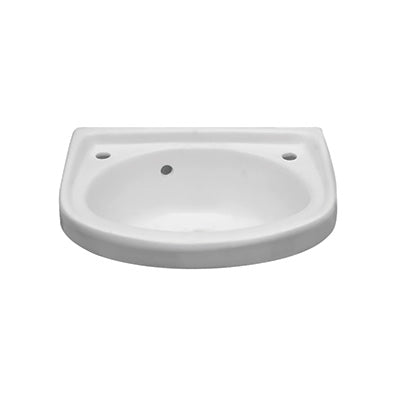 Basin Small - Anchor, Ceramic, 2 Tap Hole, White, (L) 48cm | (W) 34cm | (H) 18cm