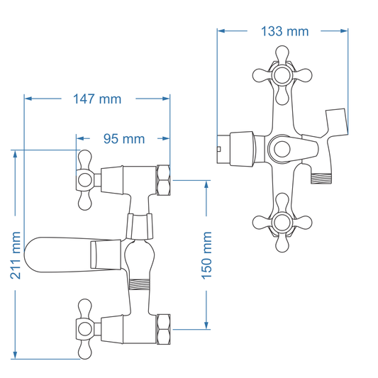Bath Mixer – Victory Icon Range, Conventional Bathroom Tap