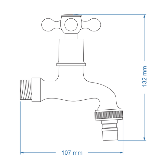 Hosebib tap 1/2"x3/4" – Victory Icon Range, Conventional Bathroom Tap