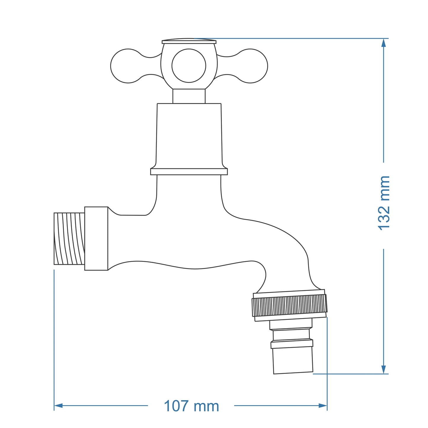 Hosebib tap 1/2"x3/4" – Victory Icon Range, Conventional Bathroom Tap
