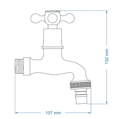 Hosebib tap 1/2"x3/4" – Victory Icon Range, Conventional Bathroom Tap