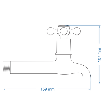 Bibtap tap 3/4" Extended Body – Victory Icon Range, Conventional Bathroom Tap