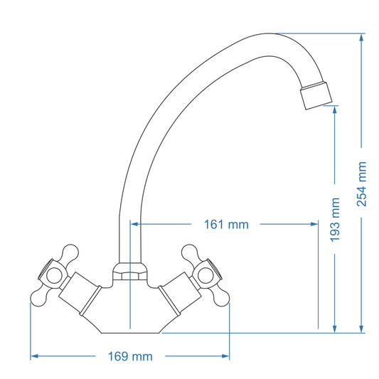 Sink Mixer Deck Type – Victory Icon Range, Conventional Kitchen Tap