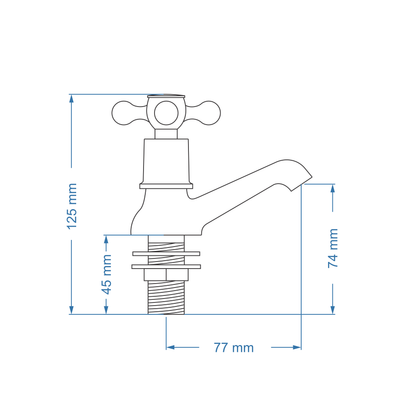 Pillar Tap 15mm – Victory Icon Range, Conventional Bathroom Tap