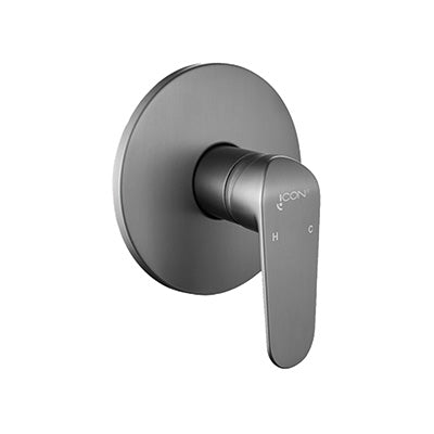 Shower/Bath Mixer/Concealed Mixer – Venus Icon Range, Modern Bathroom Tap in Brushed Gun Metal Finish