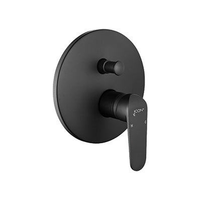 Shower/Bath Mixer/Concealed Mixer – Venus Icon Range, Matt Black Finish, Modern Bathroom Tap