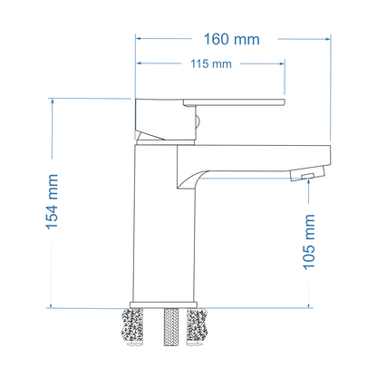 Basin Mixer – Venus Icon Range, Modern Bathroom Tap in Brushed Gun Metal Finish