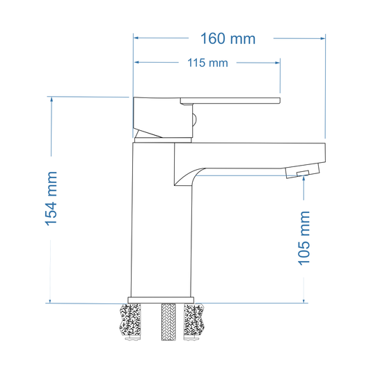 Basin Mixer – Venus Icon Range, Modern Bathroom Tap, Matt Black Finish