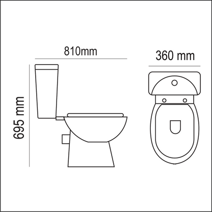 Close Coupled Suite Wensbury - Round, Polished White, Top Flush