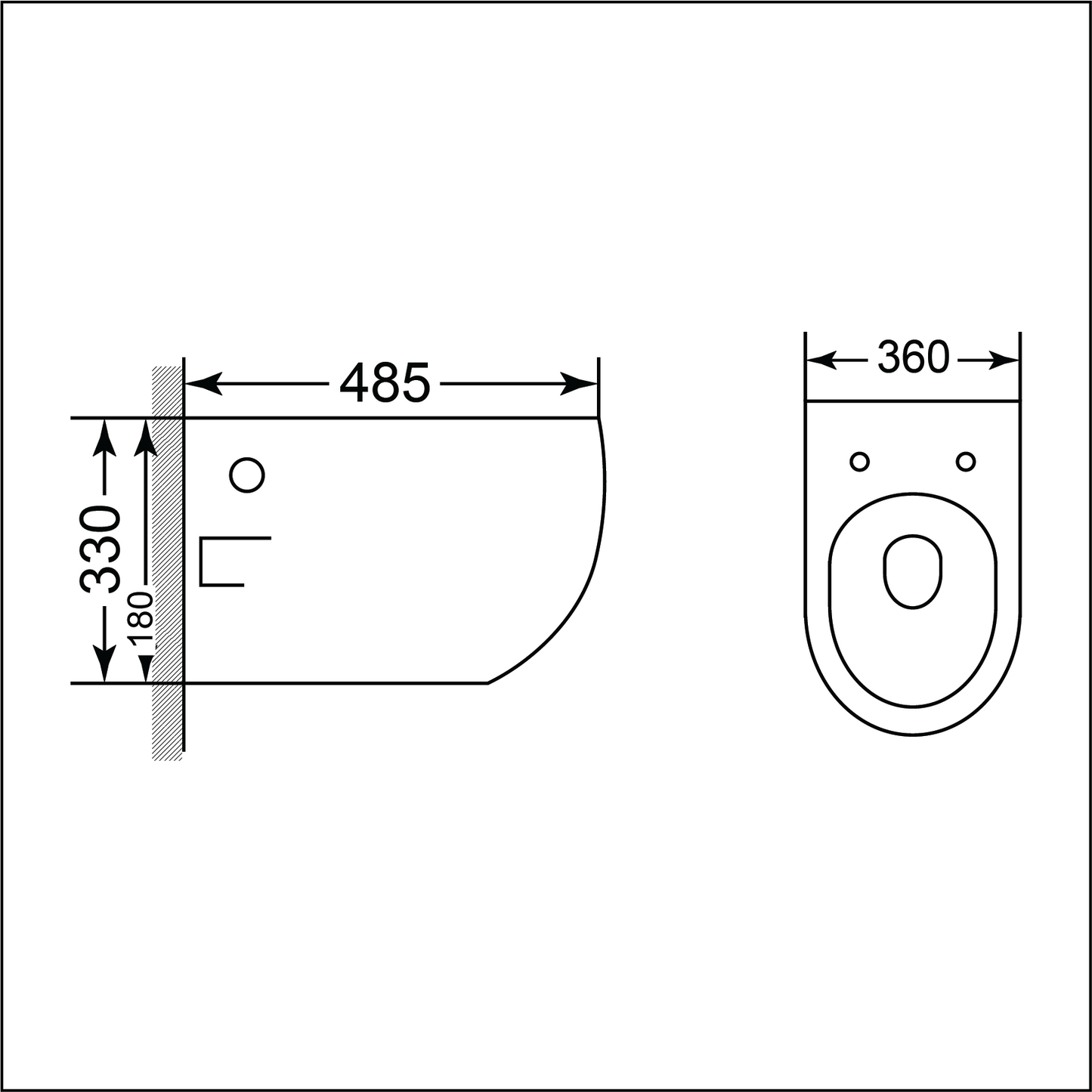 Wall-Hung Pan York – Square, Polished White, Icon Premium Range