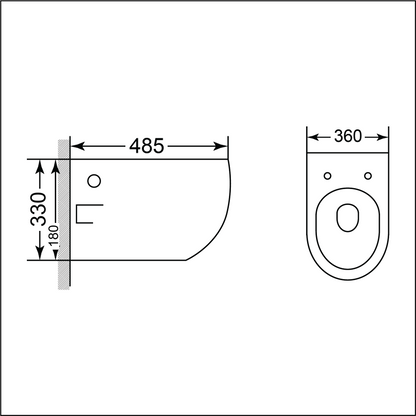 Wall-Hung Pan York – Square, Polished White, Icon Premium Range