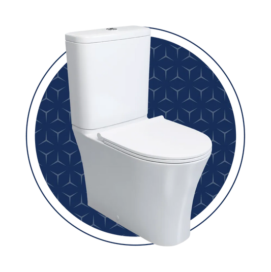 Close Coupled Suite, Zara - Lecico, Rimless, Polished White, Top Flush, Incl Mech, Incl Soft Close Seat 6103, (L) 59.9cm | (W) 38cm | (H) 82cm